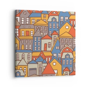Quadro su tela - Stampe su Tela - Una casa dietro l'altra - 30x30 cm