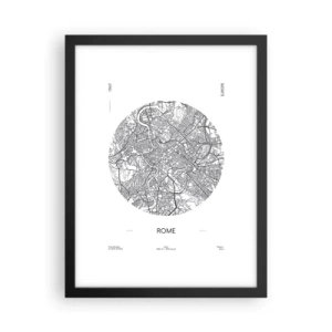 Poster in cornice nera - Anatomia di Roma - 30x40 cm