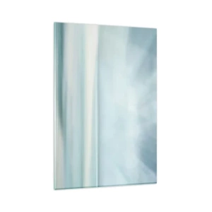 Quadro su vetro - Un paesaggio minimalista nelle delicate tonalità del blu - 80x120cm - Pace fino all'orizzonte - Decorazione murale moderna per soggiorno e camera da letto ARTTOR