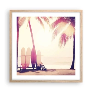 Poster in cornice rovere chiaro - Sarà un giorno fantastico - 50x50 cm