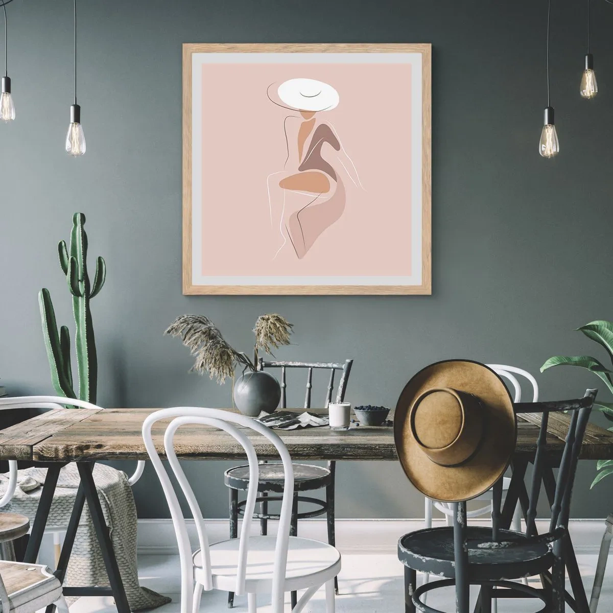 Poster in cornice rovere chiaro - Essere una dama - 40x40 cm