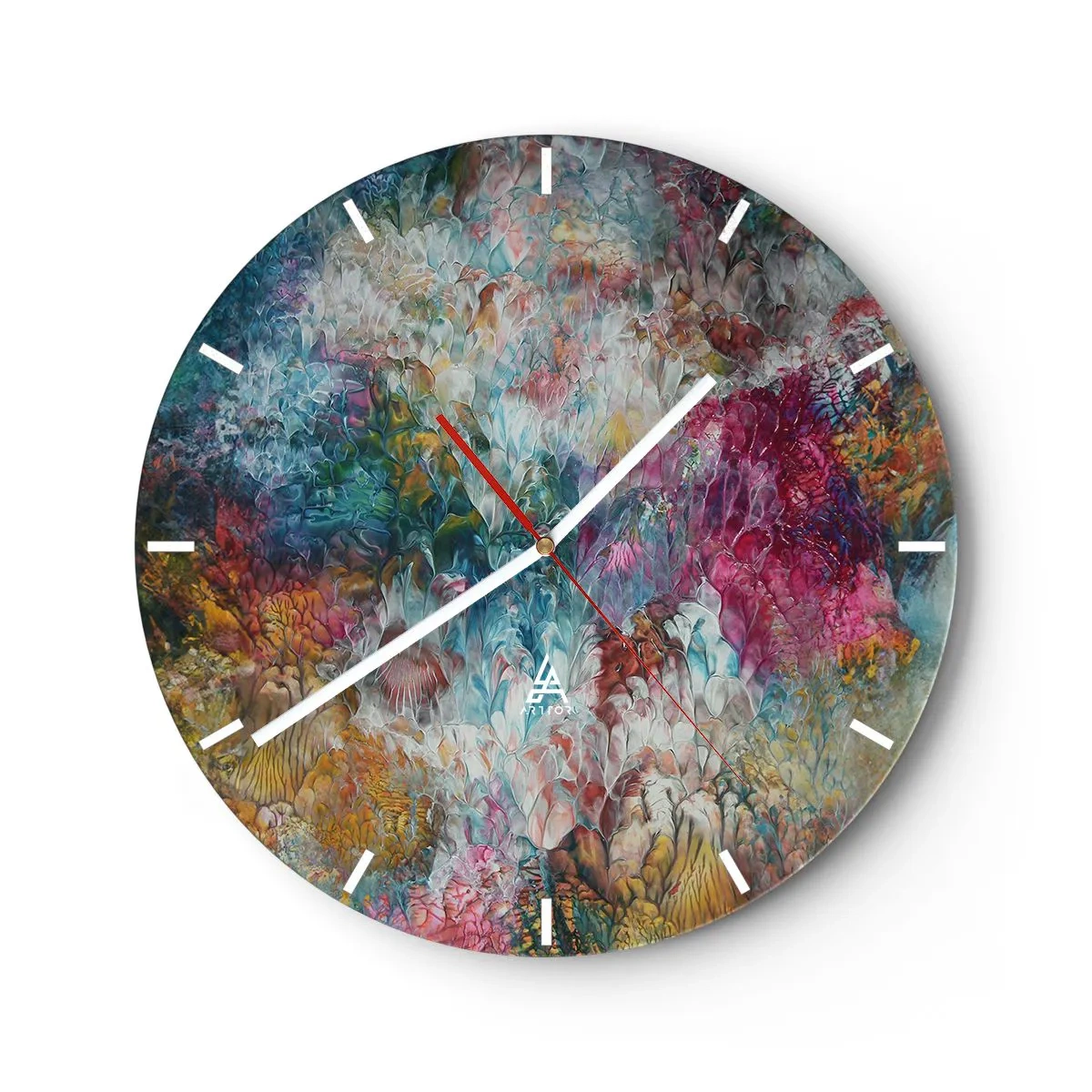 Orologio da parete - Orologio in Vetro - In piena fioritura - 40x40 cm