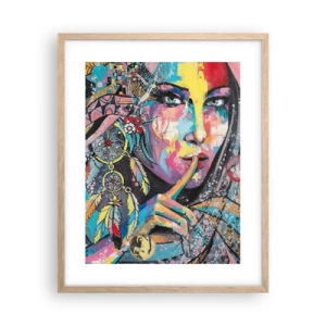 Poster in cornice rovere chiaro - Taci, finché capirai - 40x50 cm