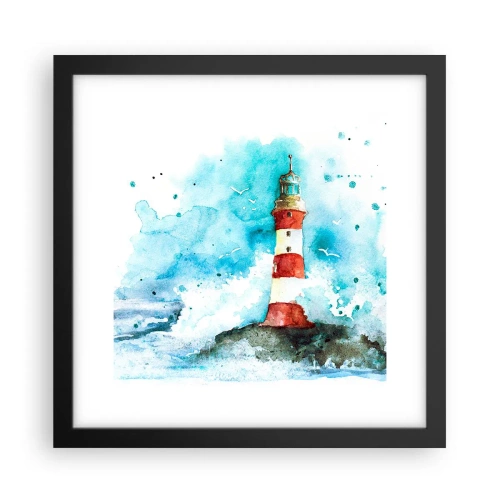 Poster in cornice nera - L'unità dei quattro elementi - 30x30 cm