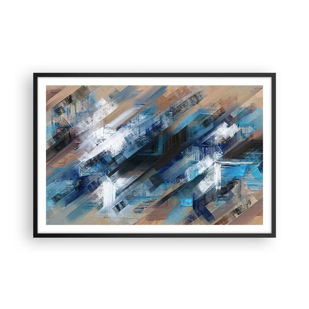 Poster in cornice nera - Sulla diagonale blu - 91x61 cm