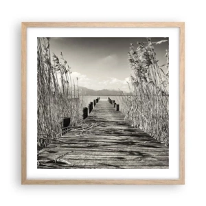 Poster in cornice rovere chiaro - Nel silenzio dell'erba - 50x50 cm