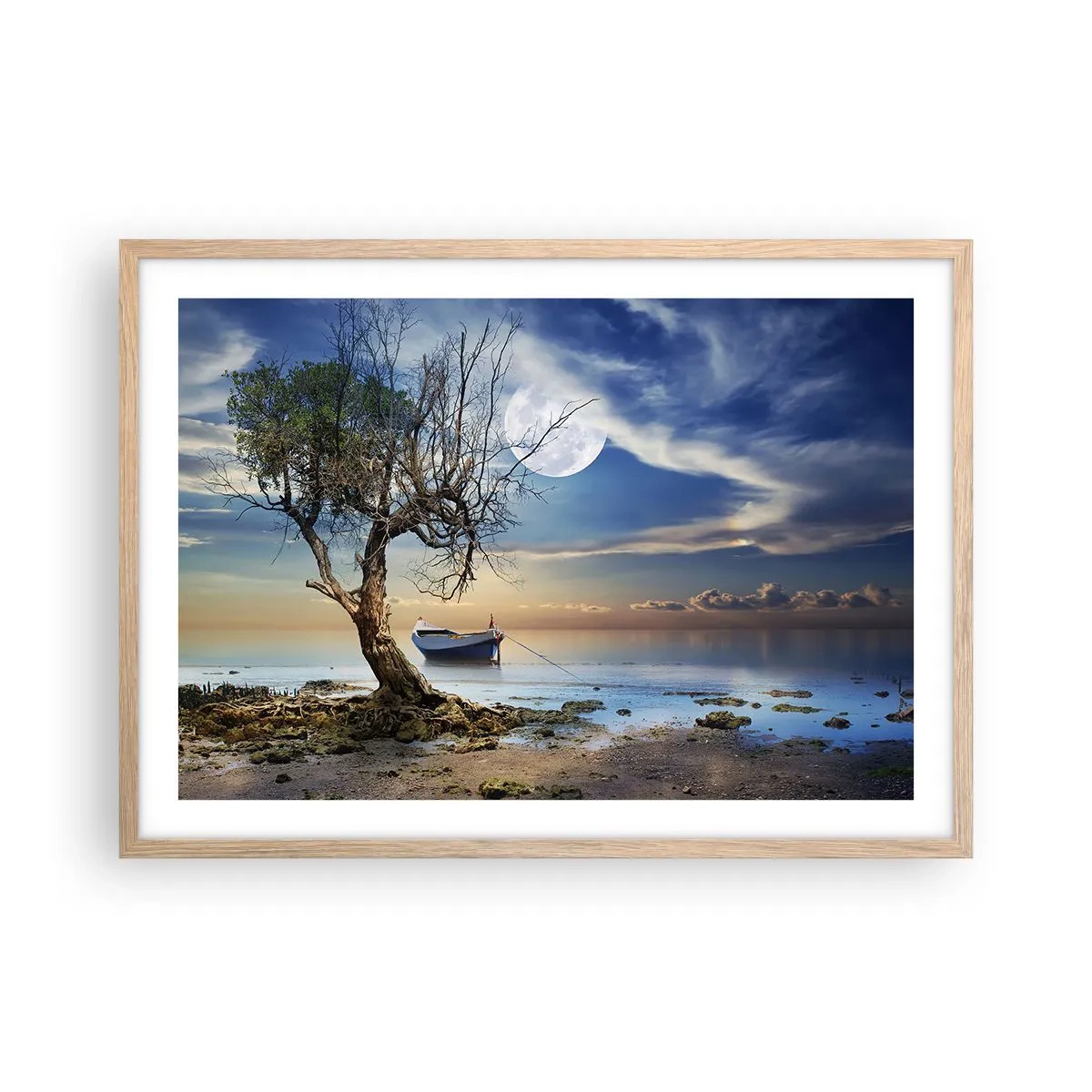 Poster in cornice rovere chiaro - È la fine o l'inizio? - 70x50 cm