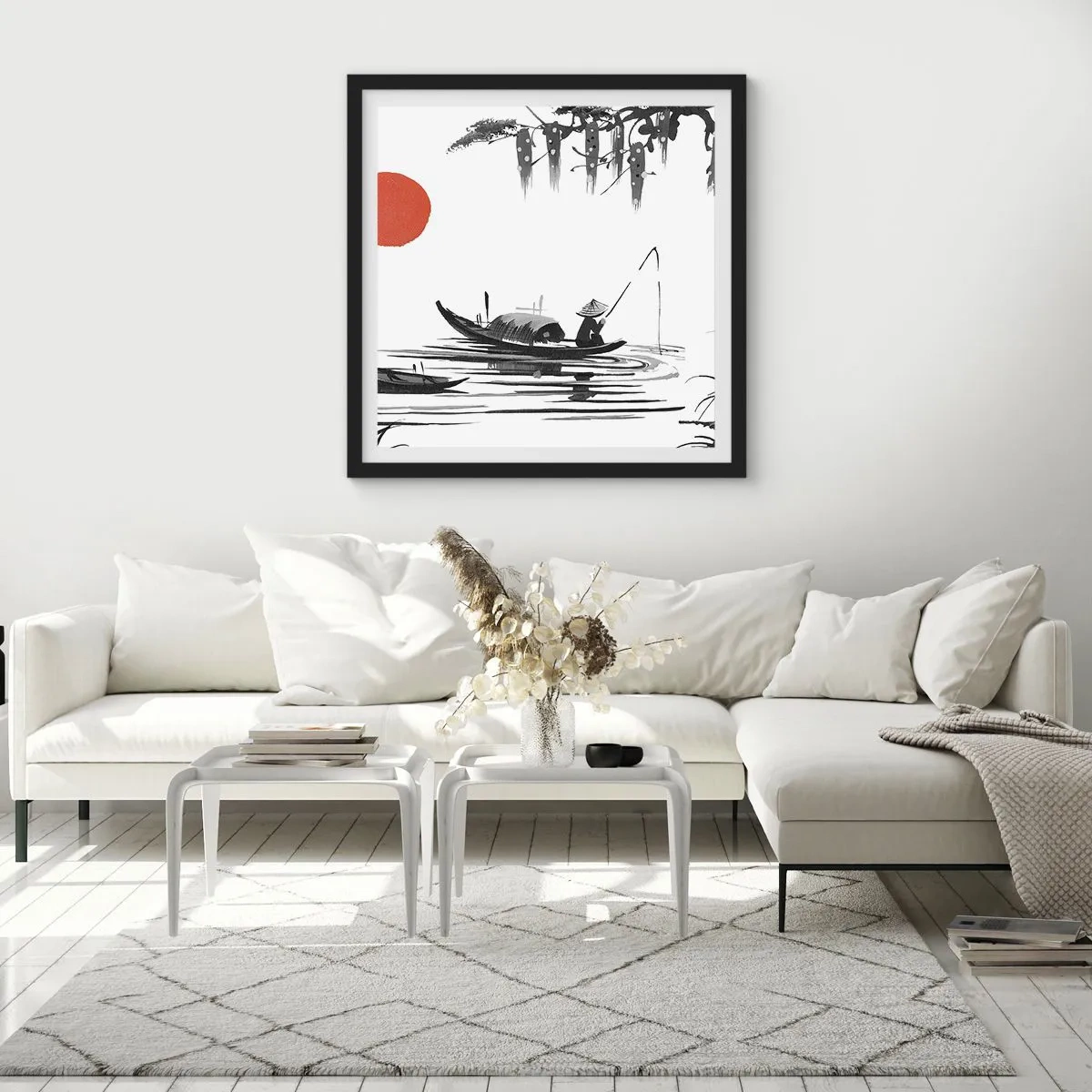 Poster in cornice nera - Pomeriggio asiatico - 60x60 cm