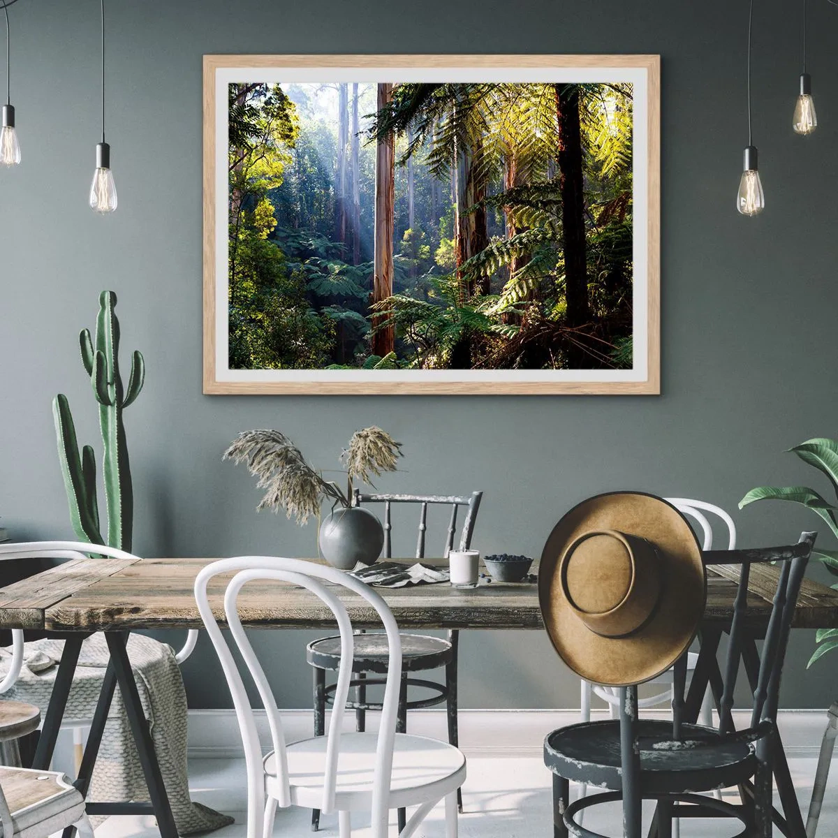 Poster in cornice rovere chiaro - La favola del bosco - 70x50 cm