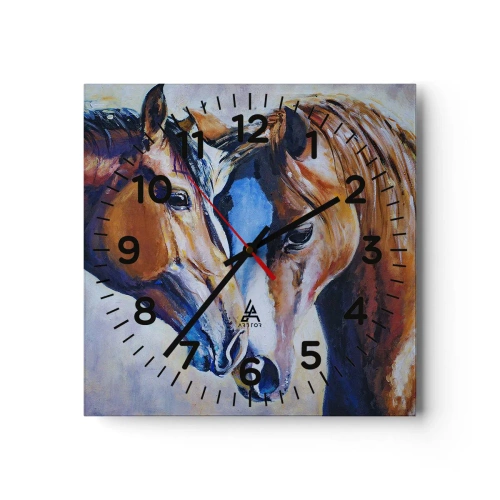 Orologio da parete - Orologio in Vetro - Sarà amicizia o amore? - 40x40 cm