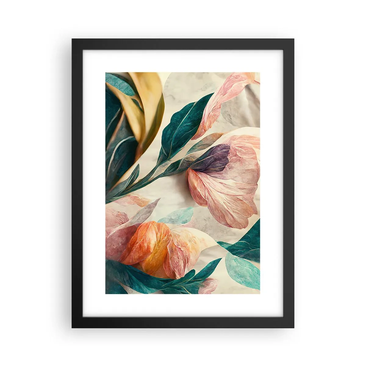 Poster in cornice nera - I fiori delle isole del sud - 30x40 cm