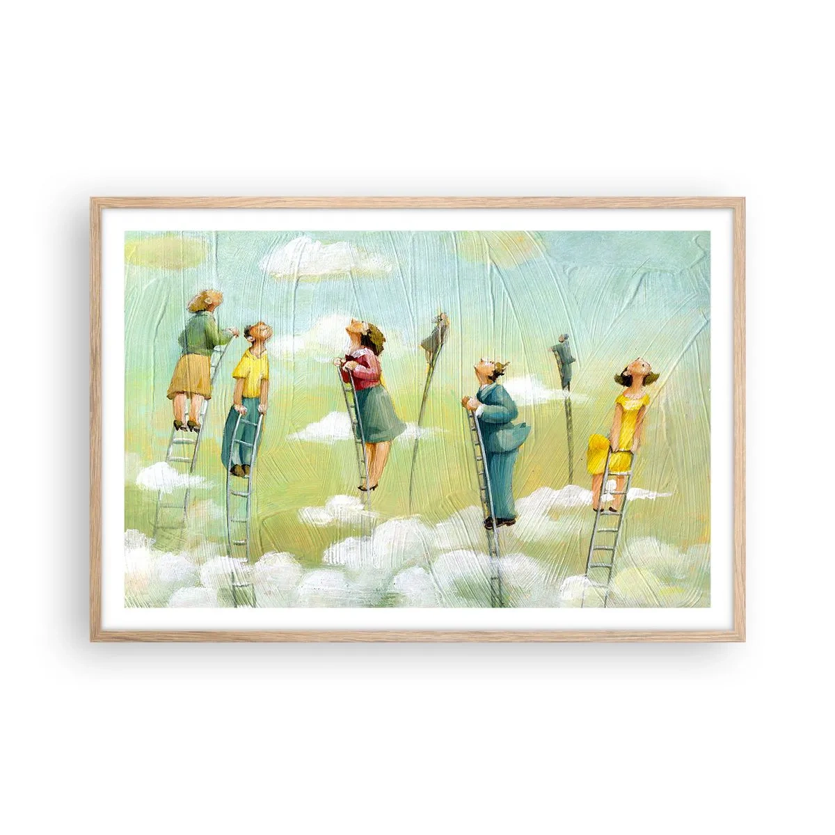 Poster in cornice rovere chiaro - Seguendo i propri sogni - 91x61 cm