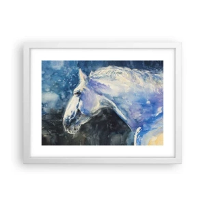 Poster in cornice bianca - Ritratto in luce blu - 40x30 cm