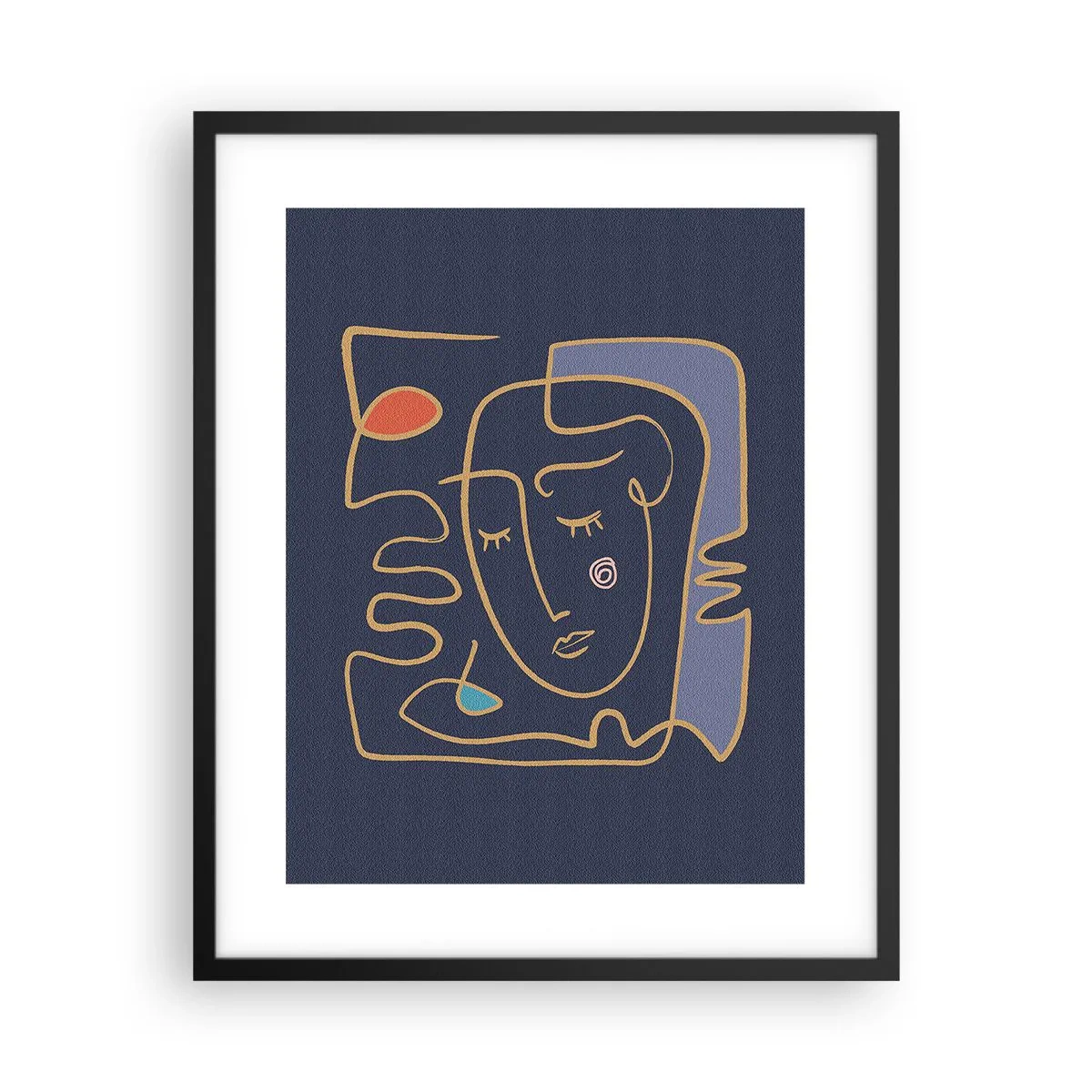 Poster in cornice nera - Pensierosa - 40x50 cm