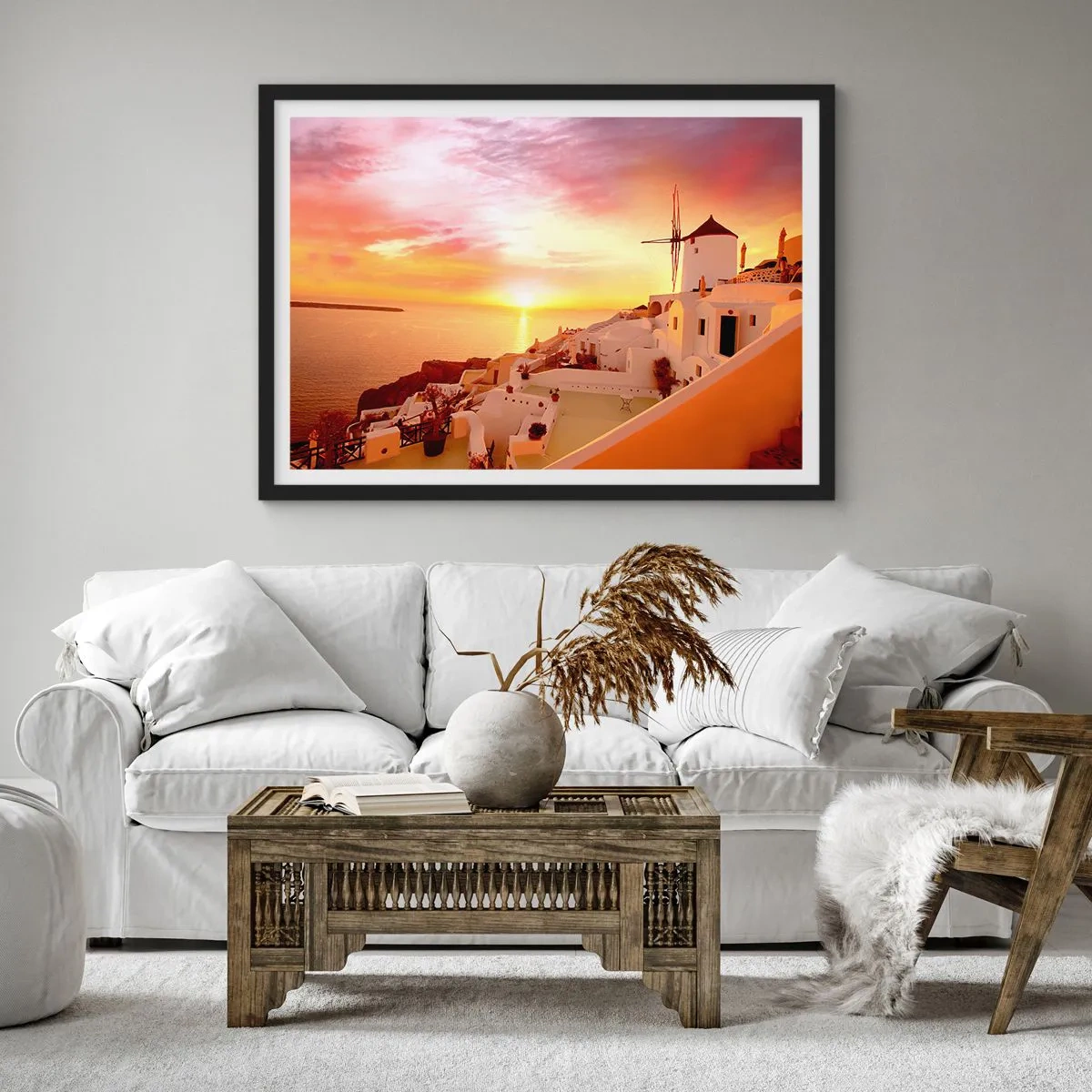 Poster in cornice nera - Sciogliersi nel bianco e nell'oro - 40x30 cm