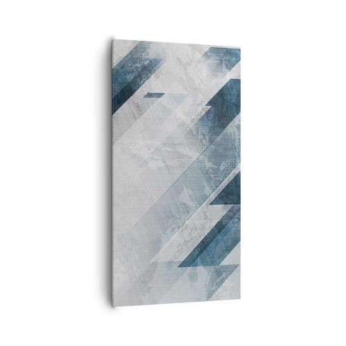 Quadro su tela - Stampe su Tela - Composizione spaziale: movimento in grigio - 65x120 cm