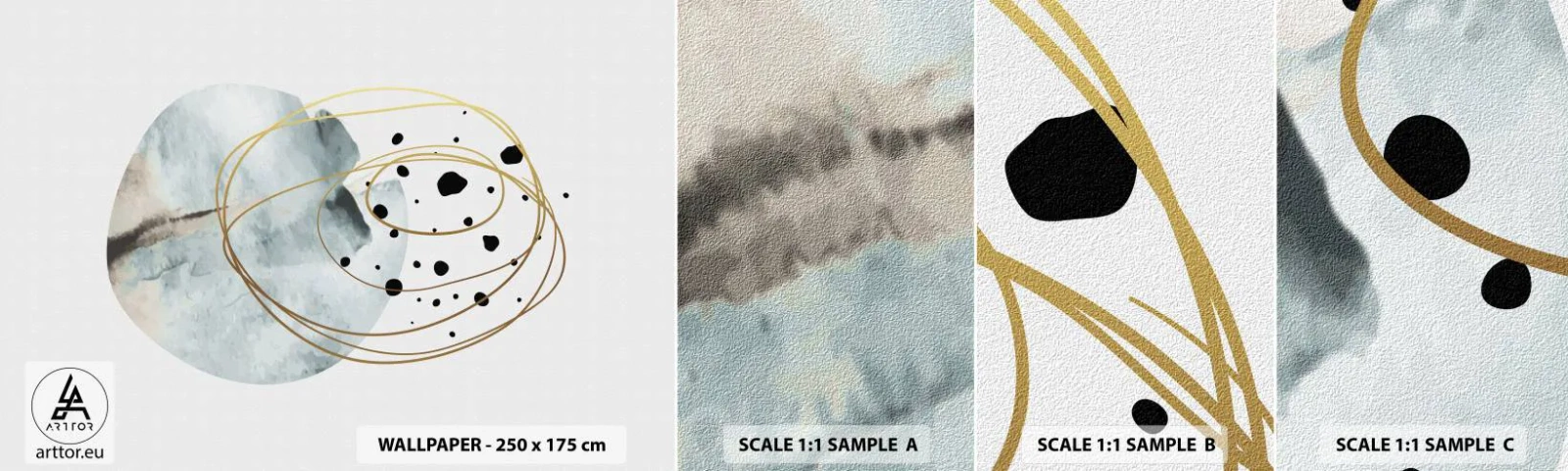 Campione Di Fotomurale Standard Eco - Nell'abbraccio dello spazio - Astrazione, Pezzo, Modello moderno - 100x30 cm