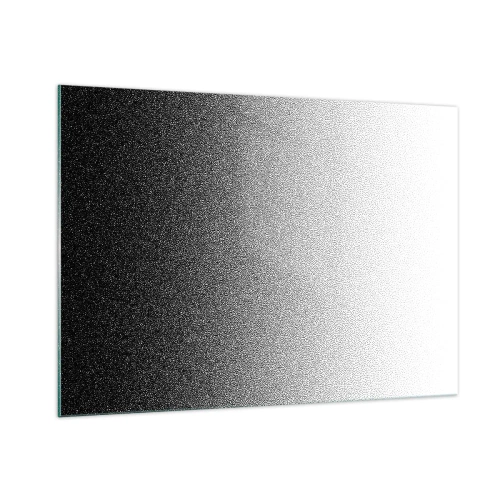 Quadro su vetro - Gradiente bianco e nero con effetti granulosi e luminosi - 100x70cm - Verso la luce - Decorazione murale moderna per soggiorno e camera da letto ARTTOR