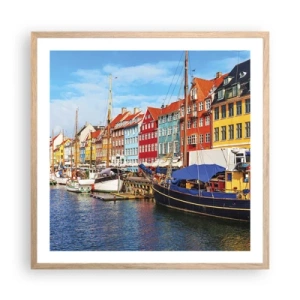 Poster in cornice rovere chiaro - Riva gioiosa - 60x60 cm