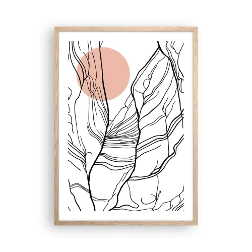 Poster in cornice rovere chiaro - Nella rete dei rami - 50x70 cm