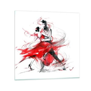 Quadro su vetro - Tango: il ritmo della passione - 70x70 cm