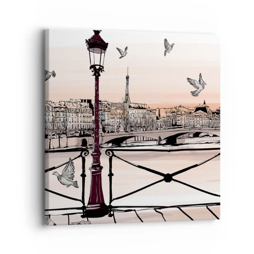 Quadro su tela - Stampe su Tela - Sui tetti di Parigi - 30x30 cm