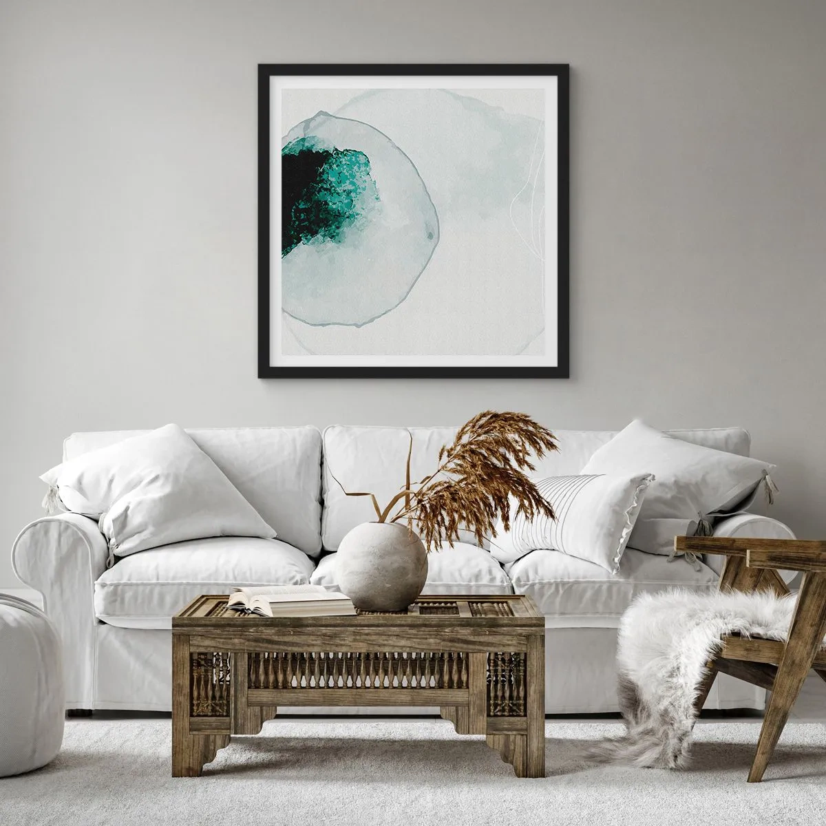 Poster in cornice nera - In una goccia d'acqua - 50x50 cm