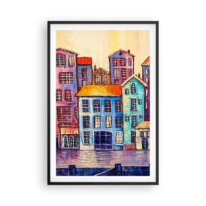 Poster in cornice nera - Una città da favola - 61x91 cm