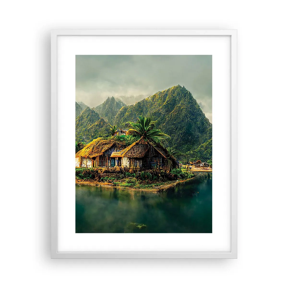Poster in cornice bianca - Paradiso tropicale - 40x50 cm