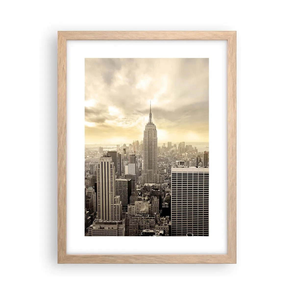 Poster in cornice rovere chiaro - New York in grigio - 30x40 cm