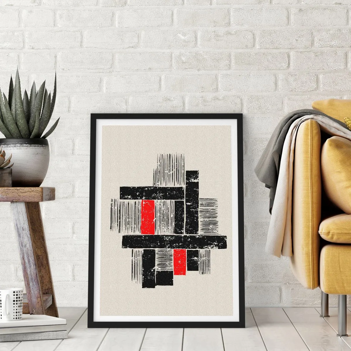 Poster in cornice nera - Rosso e nero - 61x91 cm