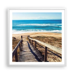 Poster in cornice bianca - Corri! - 60x60 cm