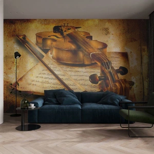 Fotomurali Premium Sand - Ci vuole subito un virtuoso - Violino, Musica, Note musicali - 500x350 cm