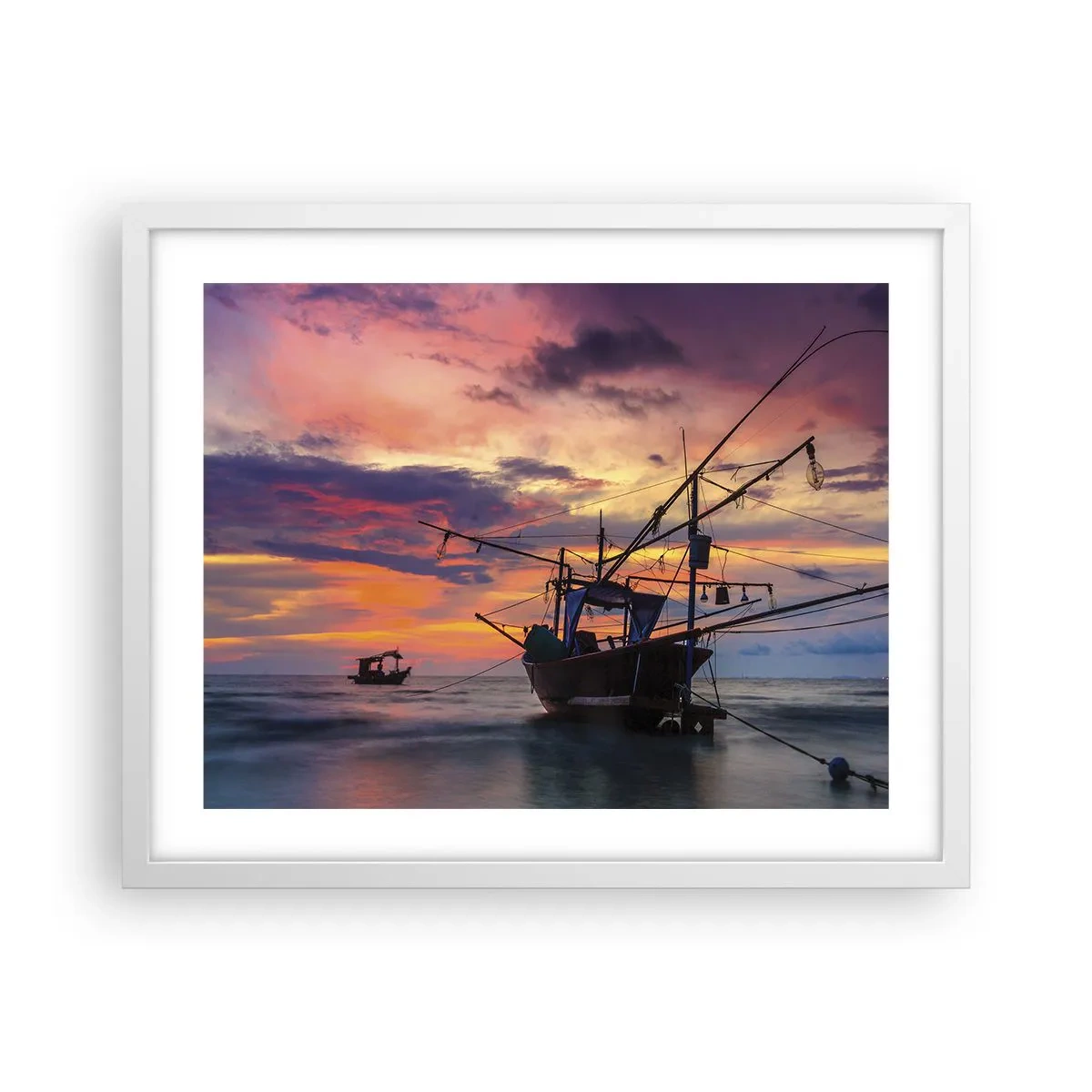 Poster in cornice bianca - Sera esotica - 50x40 cm