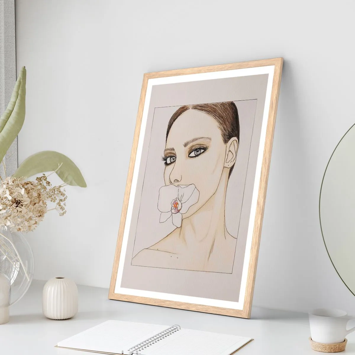 Poster in cornice rovere chiaro - Simbolo di eleganza e bellezza - 70x100 cm