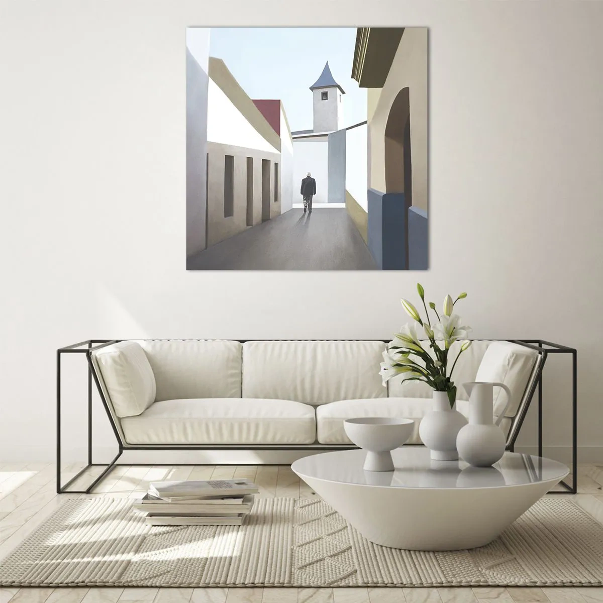 Quadro su vetro - Passeggiata assolata - 40x40 cm