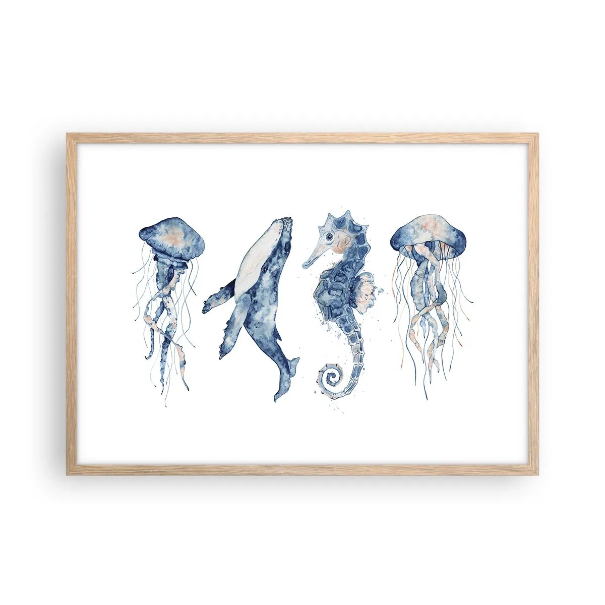 Poster in cornice rovere chiaro - Meraviglie del mare - 70x50 cm