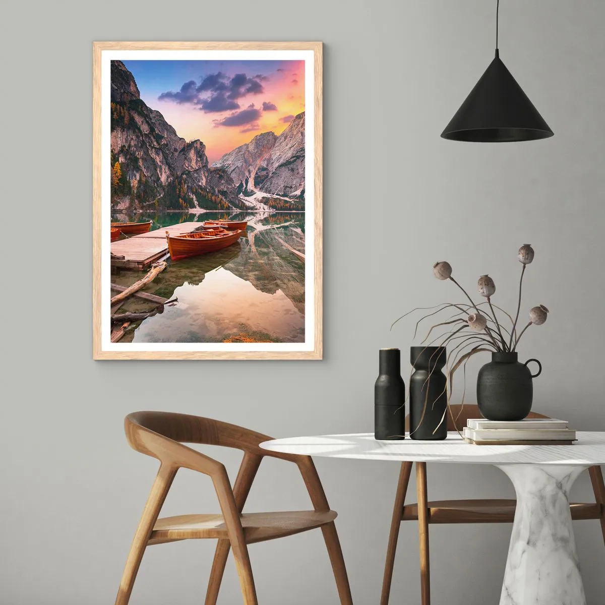 Poster in cornice rovere chiaro - La promessa del giorno - 40x50 cm