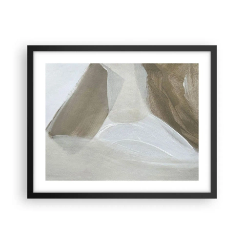 Poster in cornice nera - Onda di bianco - 50x40 cm
