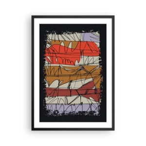 Poster in cornice nera - Una composizione astratta con linee e colori dinamici. - 50x70cm - Composizione spontanea - Decorazione murale moderna per soggiorno e camera da letto ARTTOR