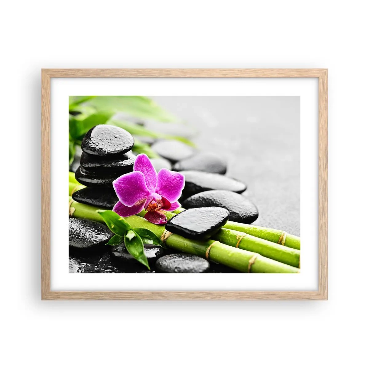 Poster in cornice rovere chiaro - Un tranquillo equilibrio - 50x40 cm