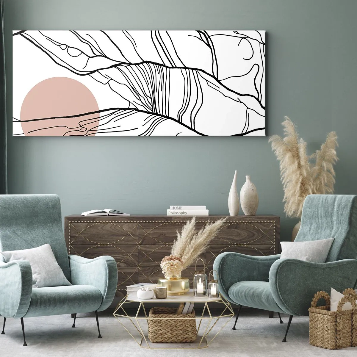 Quadro su tela - Stampe su Tela - Nella rete dei rami - 100x40 cm