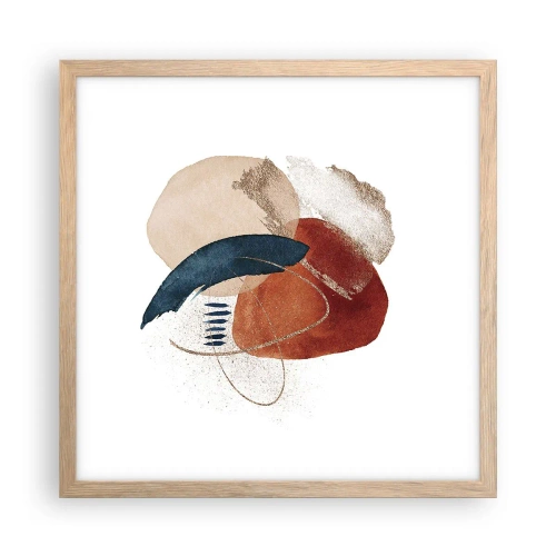 Poster in cornice rovere chiaro - Composizione ovale - 40x40 cm