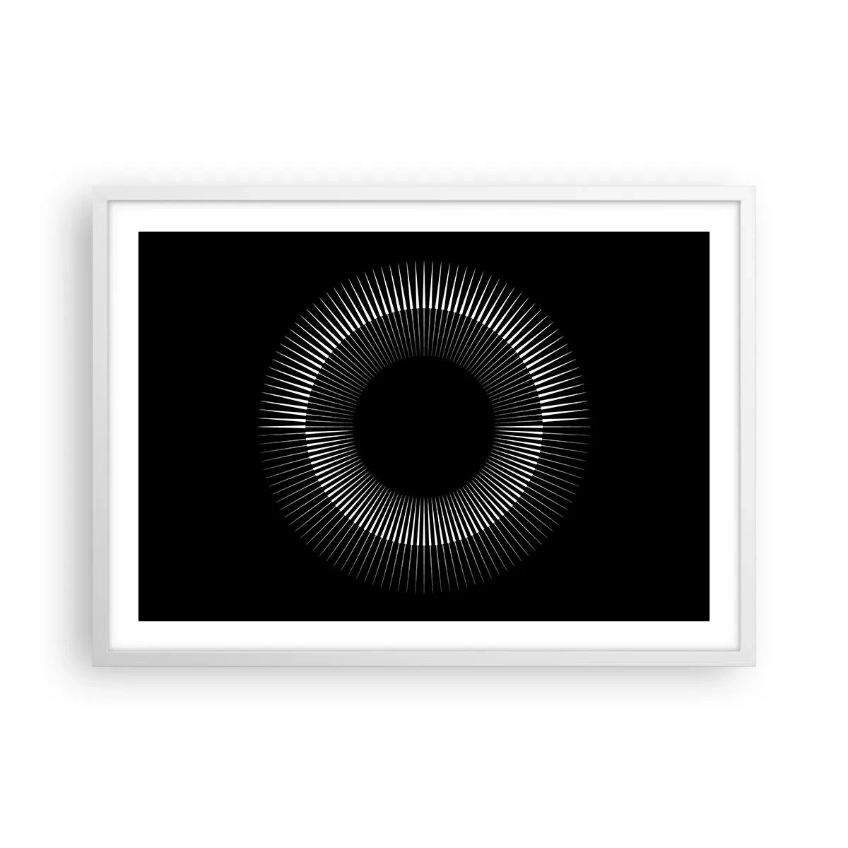 Poster in cornice bianca - Sole nero - 70x50 cm