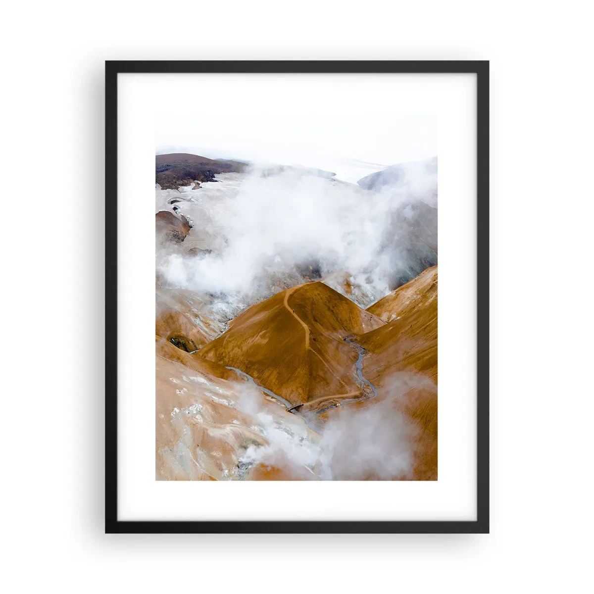 Poster in cornice nera - La bellezza severa dell'Islanda - 40x50 cm