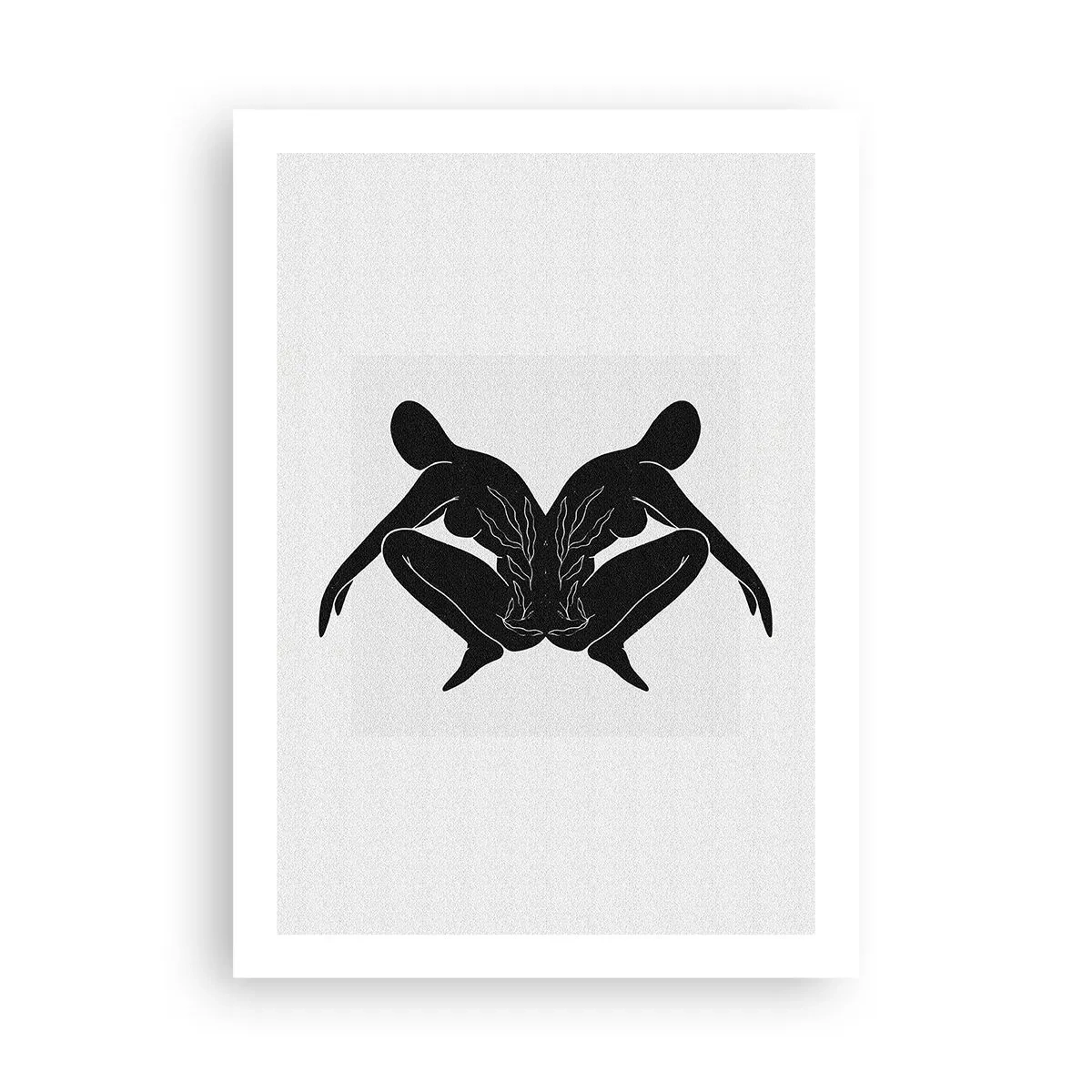 Poster - Sagome nere di figure in una composizione simmetrica - 50x70cm - Anima comune - Decorazione murale moderna per soggiorno e camera da letto ARTTOR