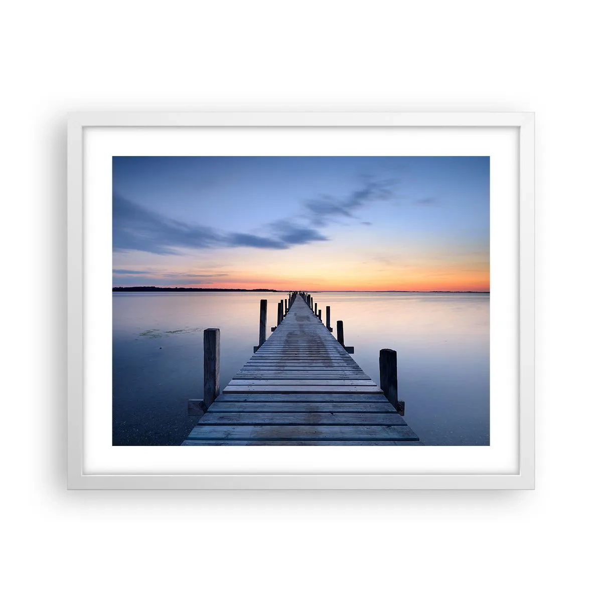 Poster in cornice bianca - La calma di un dolce tramonto - 50x40 cm