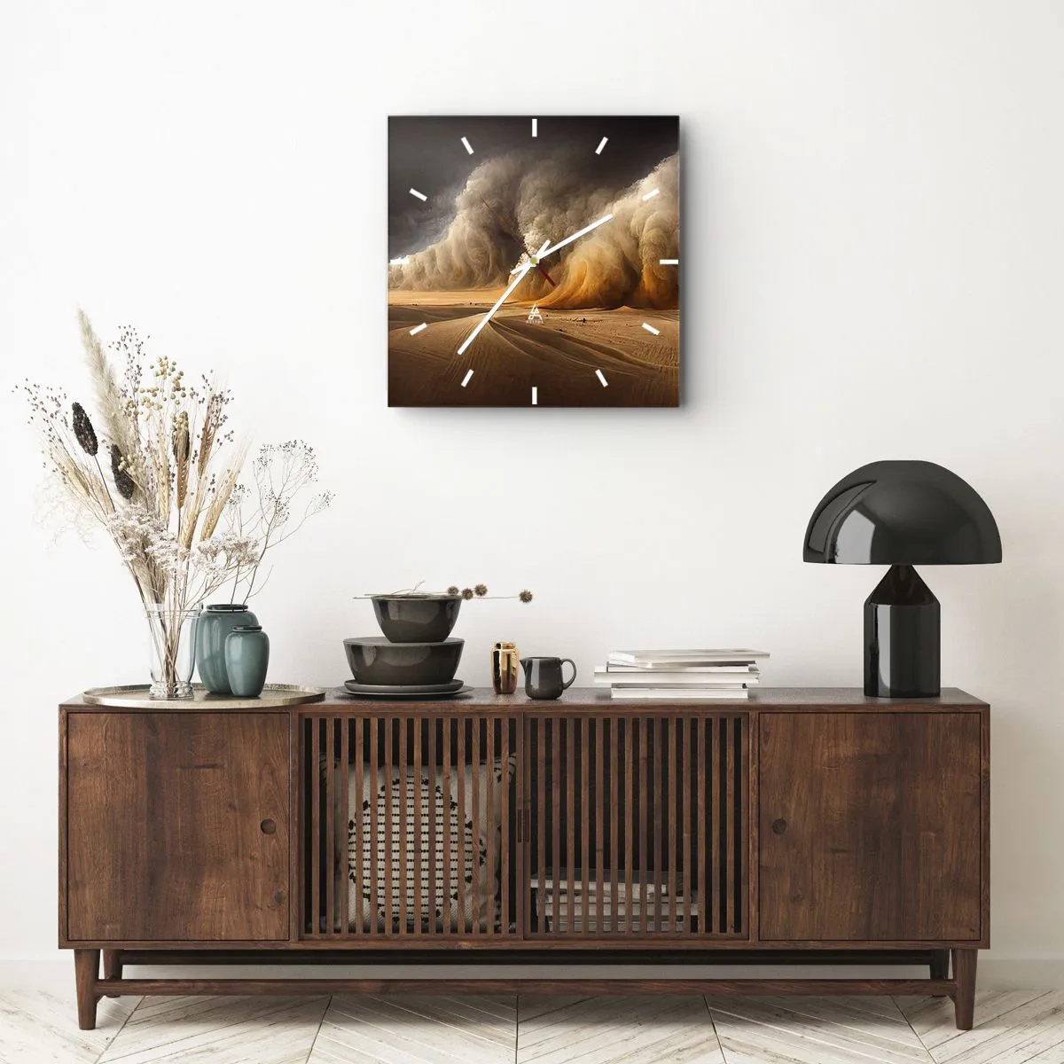 Orologio da parete - Orologio in Vetro - L'ira del deserto - 40x40 cm