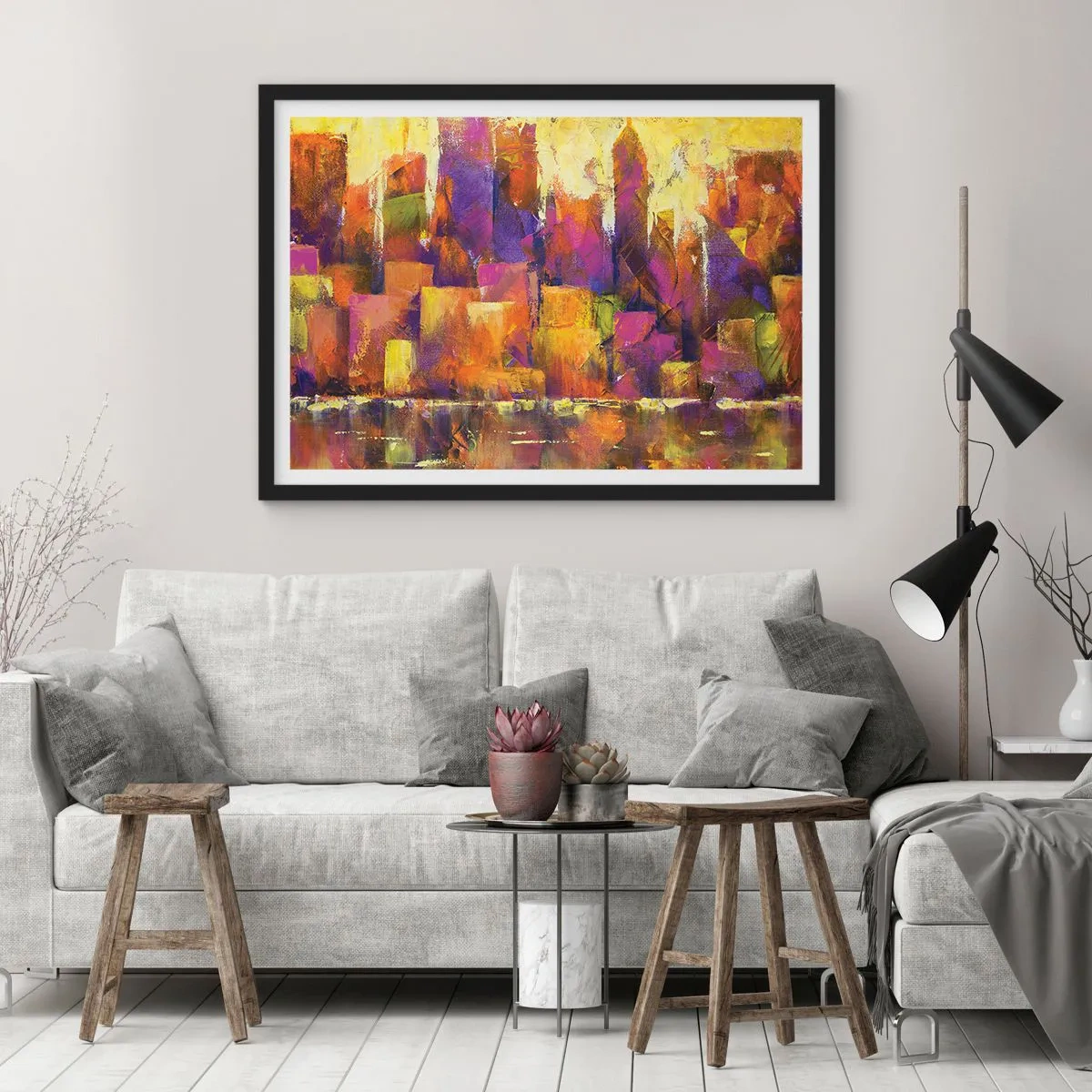 Poster in cornice nera - Composizione metropolitana - 40x30 cm