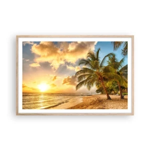 Poster in cornice rovere chiaro - Estate perpetua, vacanze per sempre - 91x61 cm